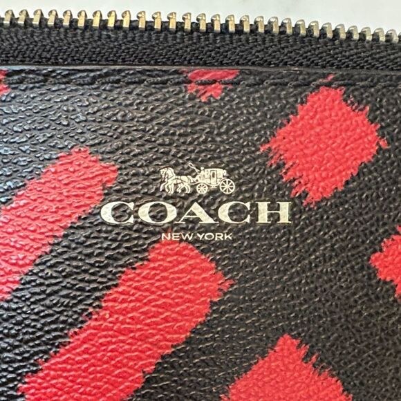 Coach Wild Plaid Saffiano Leather Corner Zip Wristlet - Picture 15 of 16
